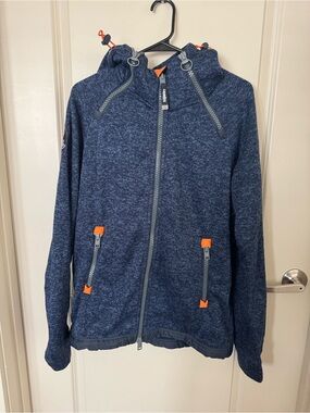 NWT Superdry Navy Jacket with Orange Accents